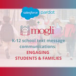 Pardot + Mogli for k12 school communications engaging students and families with text messaging article thumbnail young children with backpacks runni