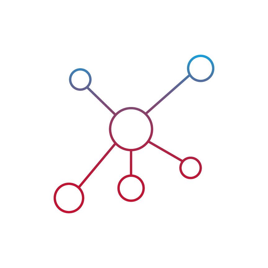 Icon of connected dots, representing the fact that Mogli’s SMS app for nonprofits is Salesforce native